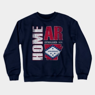 Home Arkansas State Flag Vintage Style Crewneck Sweatshirt